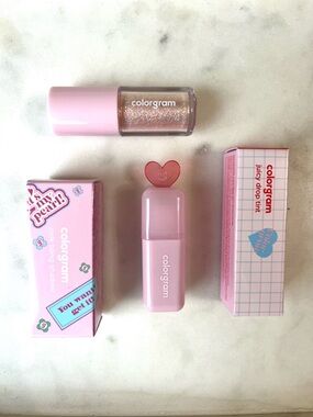 💜 SET OF 2, COLORGRAM Lip Tint & Liquid Glitter Eyeshadow